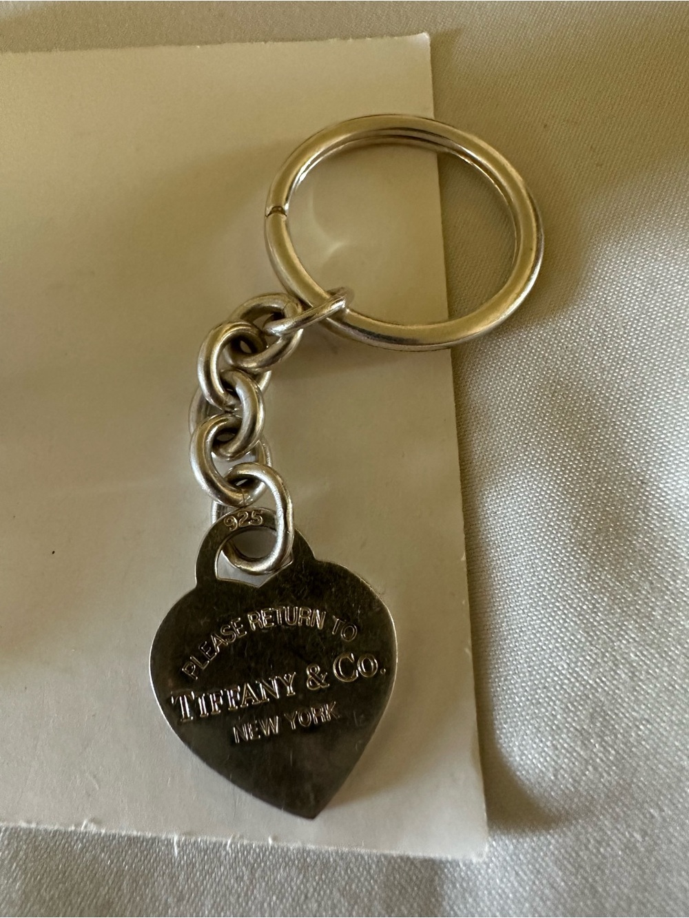 Tiffany & Co. Silver Heart Key Holder - Polished Sterling